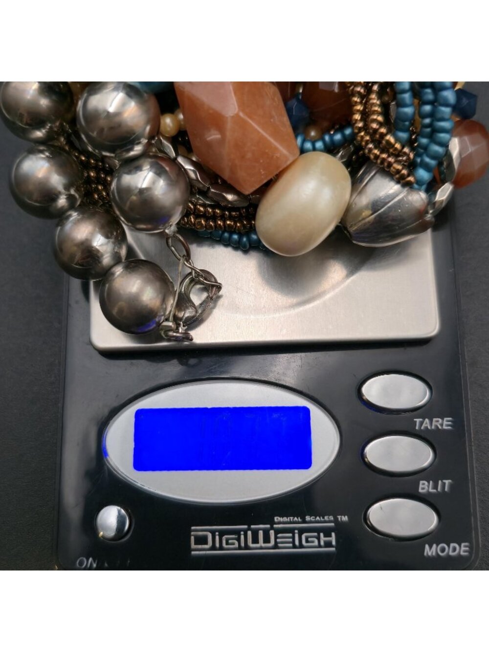 20" Chunky Multi-Layered Beaded Necklace - Artisan Gemstone B1190 - Picture 7 of 7